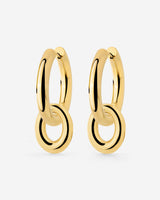 Chunky Oval Donut Hoop Set Medium Gold