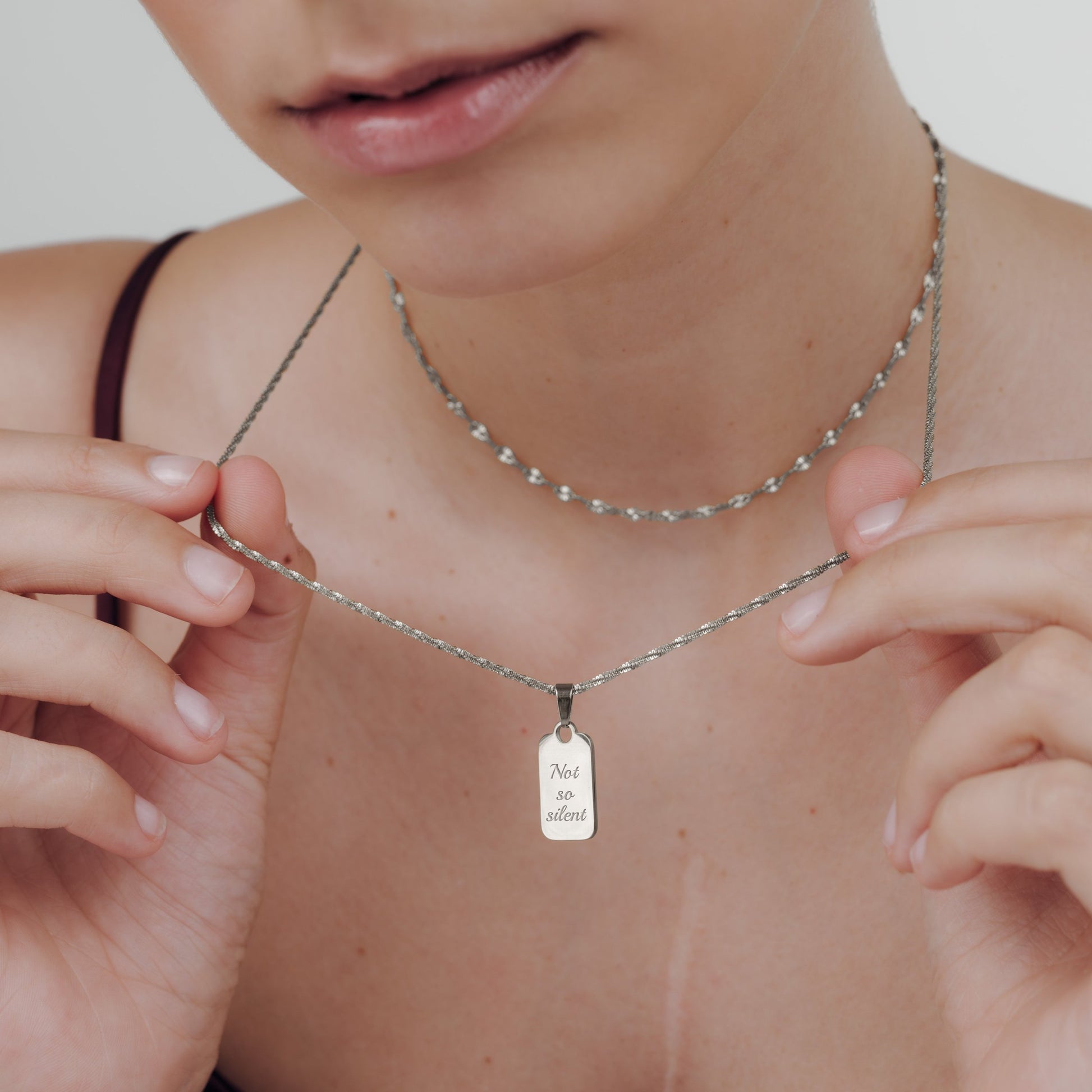 Not so silent Necklace Silber