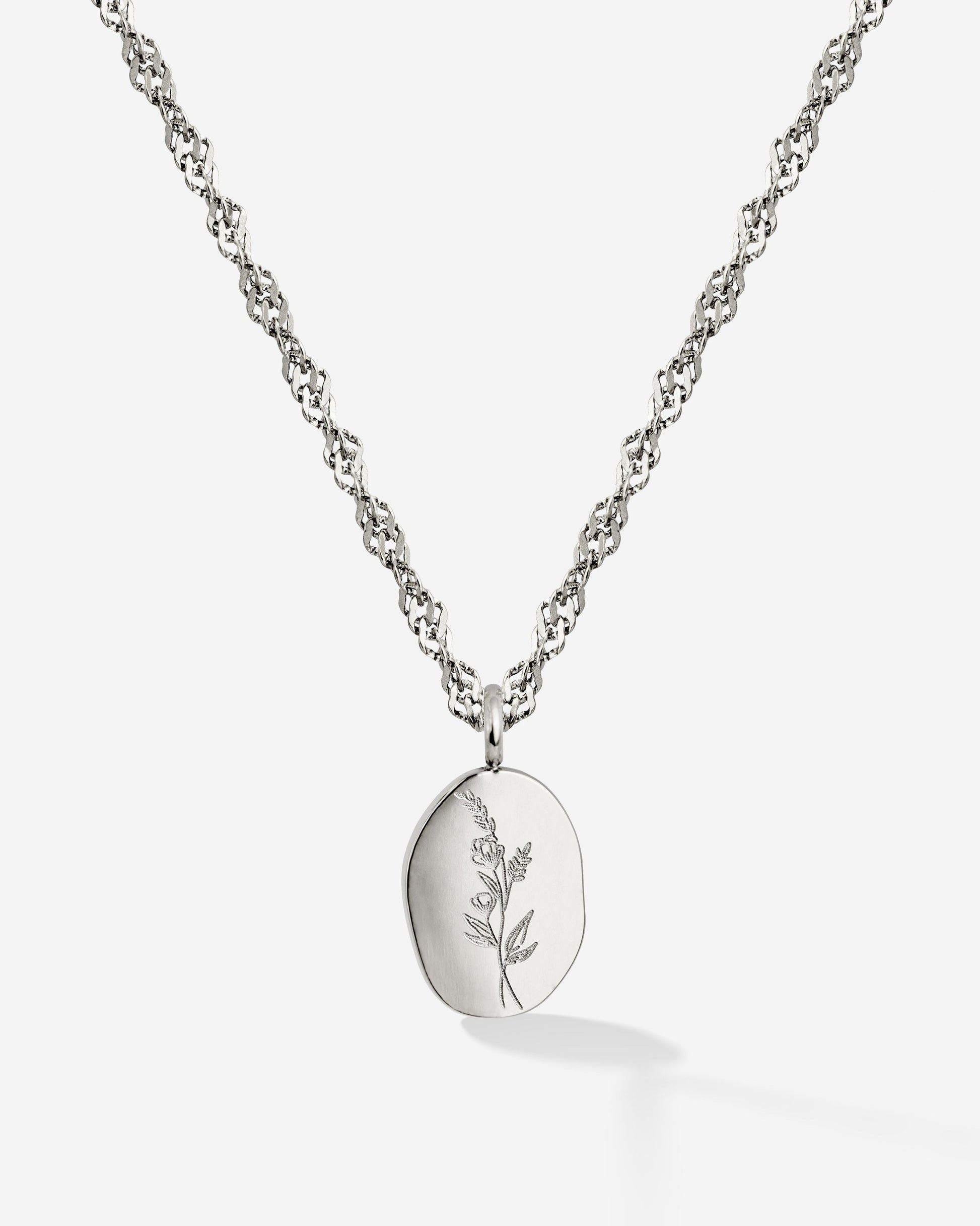 Bouquet Coin Necklace Silber