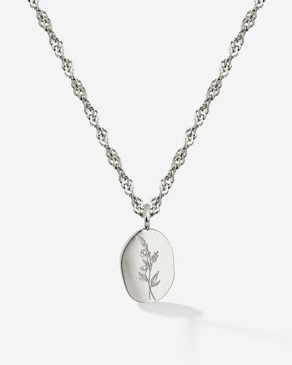 Bouquet Coin Necklace Silber