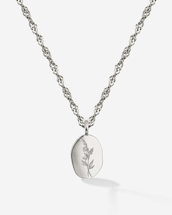 Bouquet Coin Necklace Silber