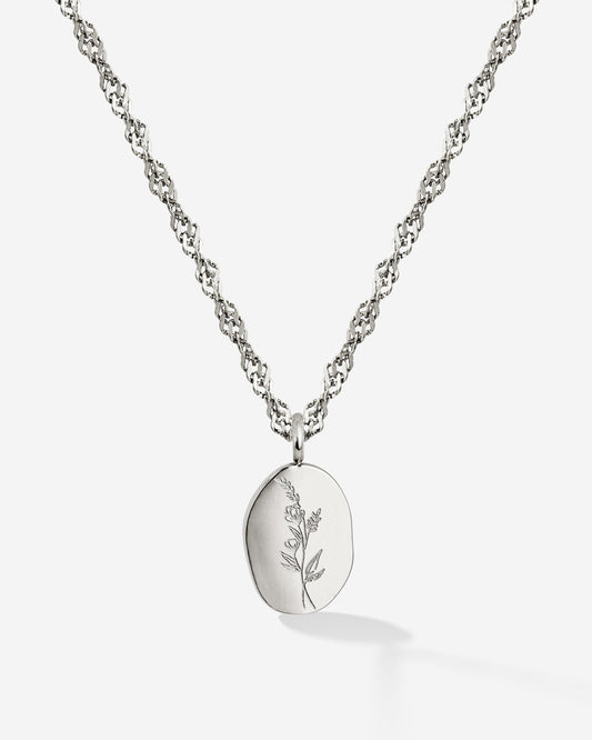 Bouquet Coin Necklace Silber