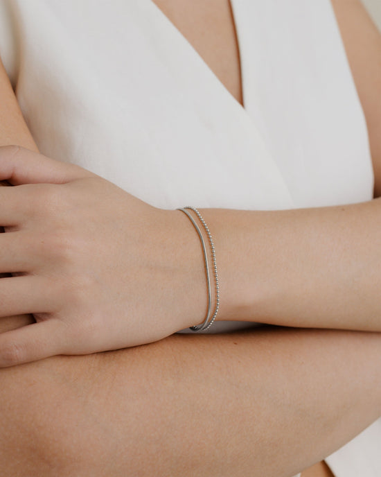 Duo Beads Bracelet Silber