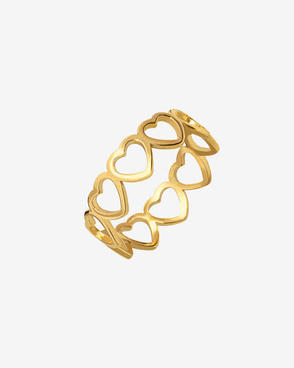 Heart in Heart Ring Gold