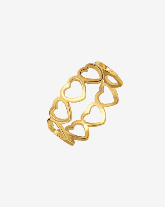 Heart in Heart Ring Gold