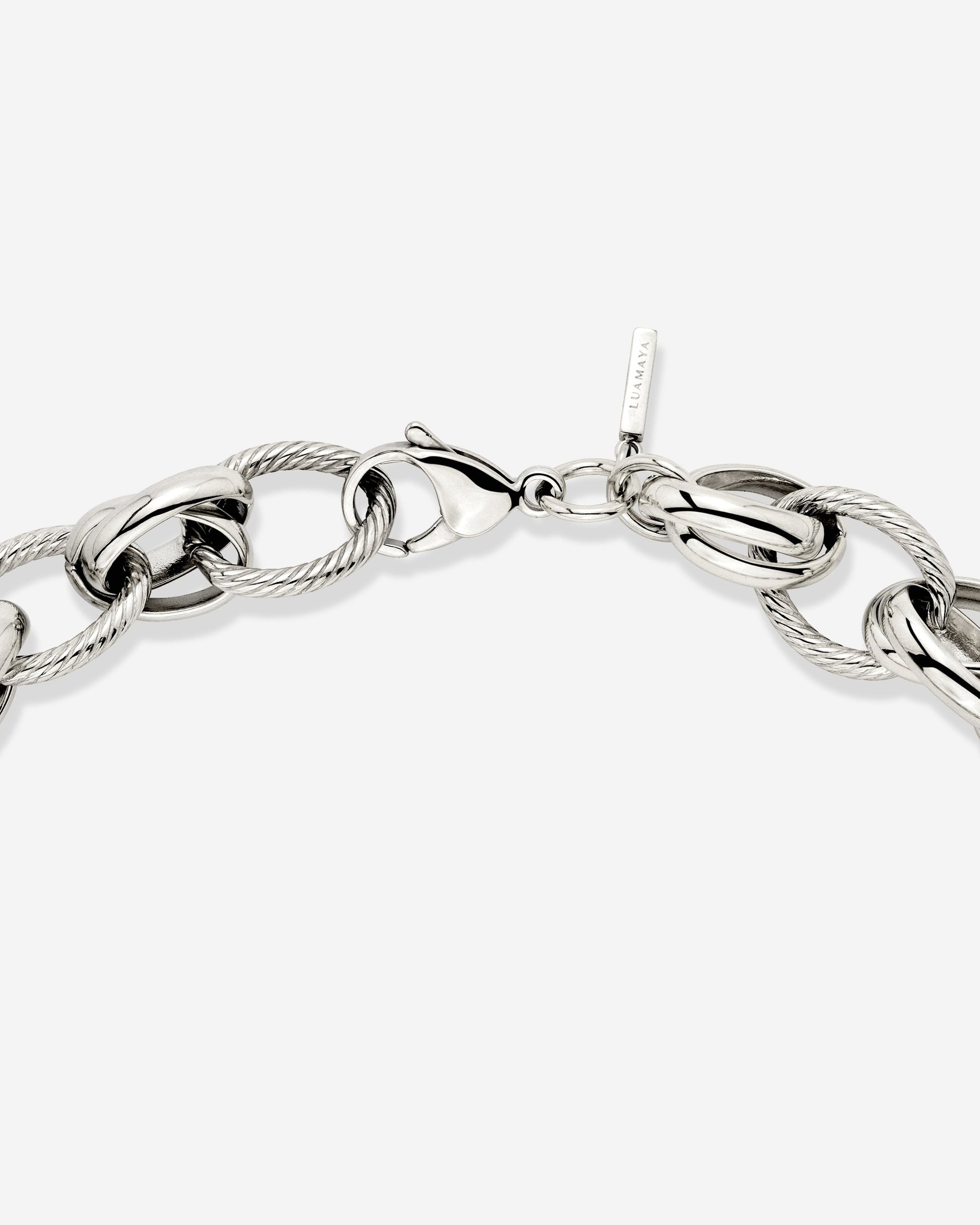 Chunky Twisted Links Necklace Silber