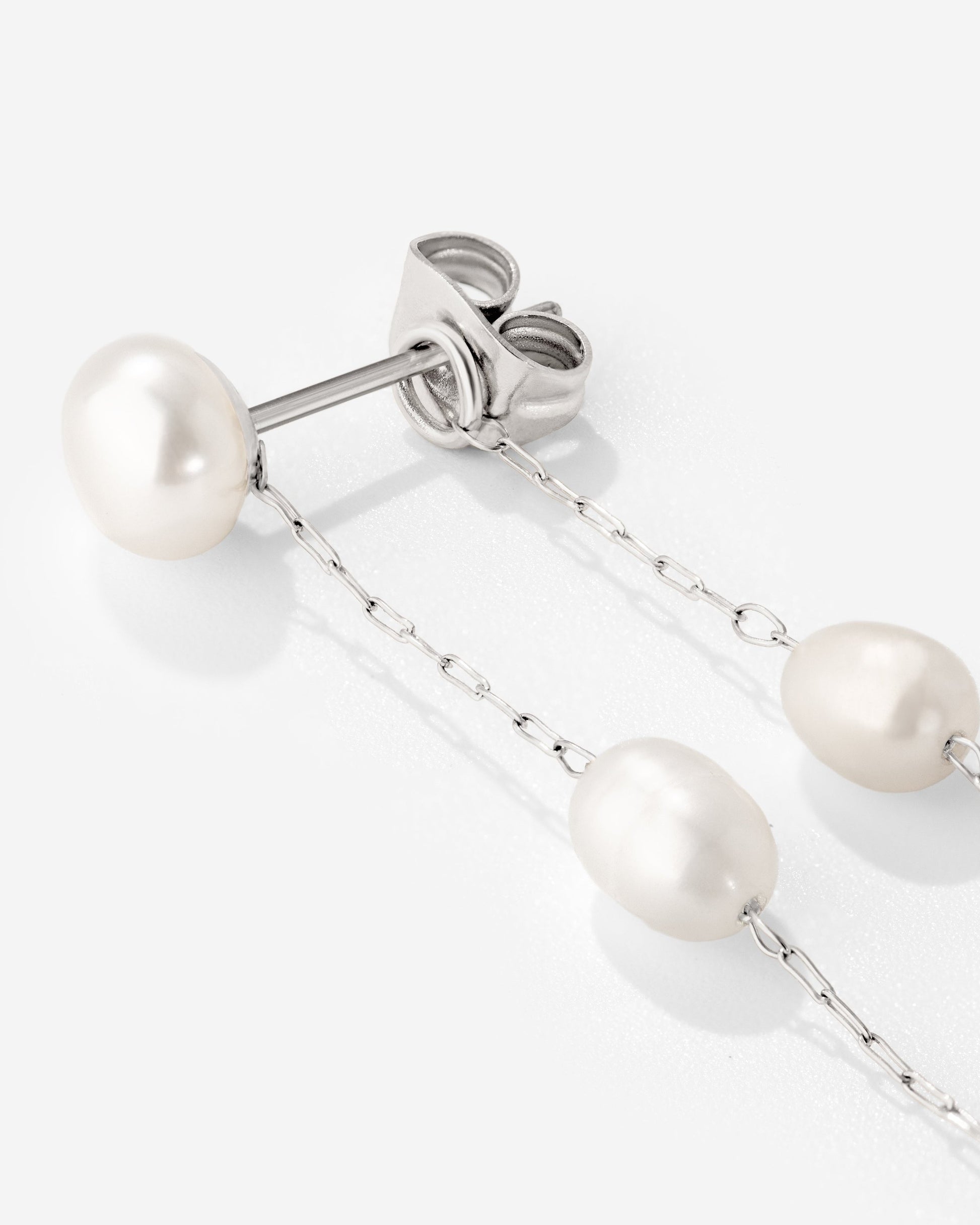 Jules Unique Pearl Fall Studs Silber