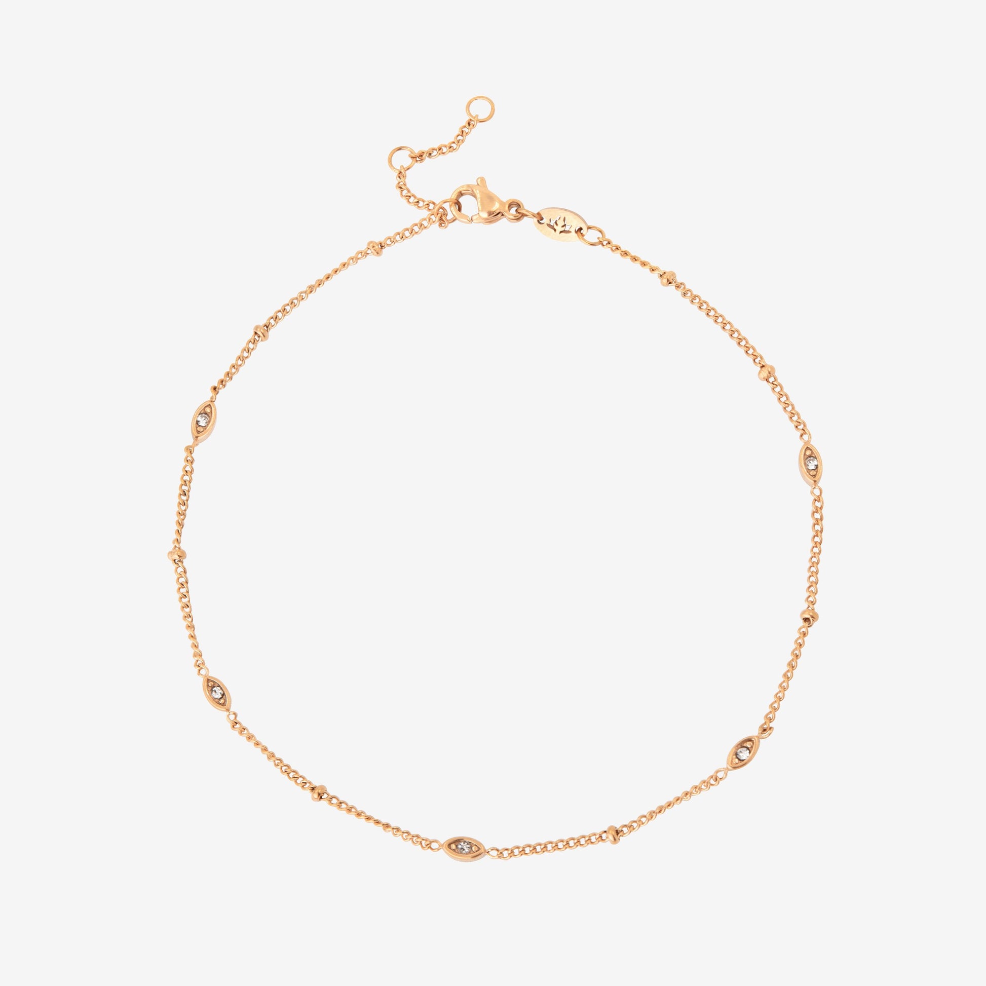 Sparkling Eyes Anklet Roségold