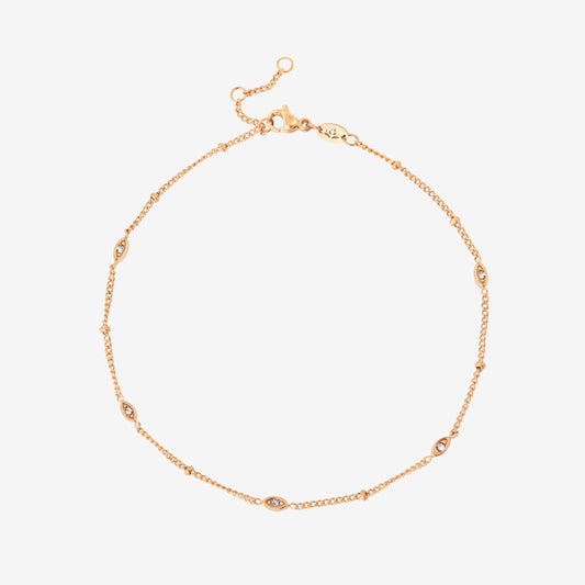 Sparkling Eyes Anklet Roségold
