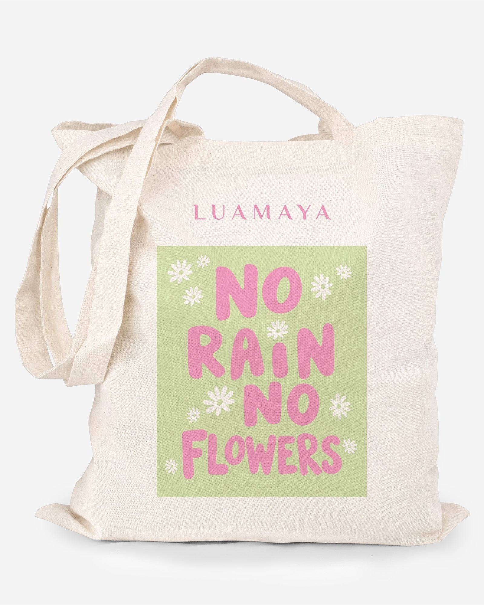 Jutetasche No rain no flowers