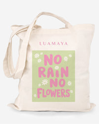 Jutetasche No rain no flowers