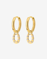 Blinged Horseshoe Hoop Set Small Gold