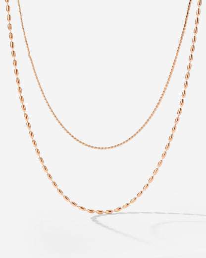 Droplet Double Necklace Roségold