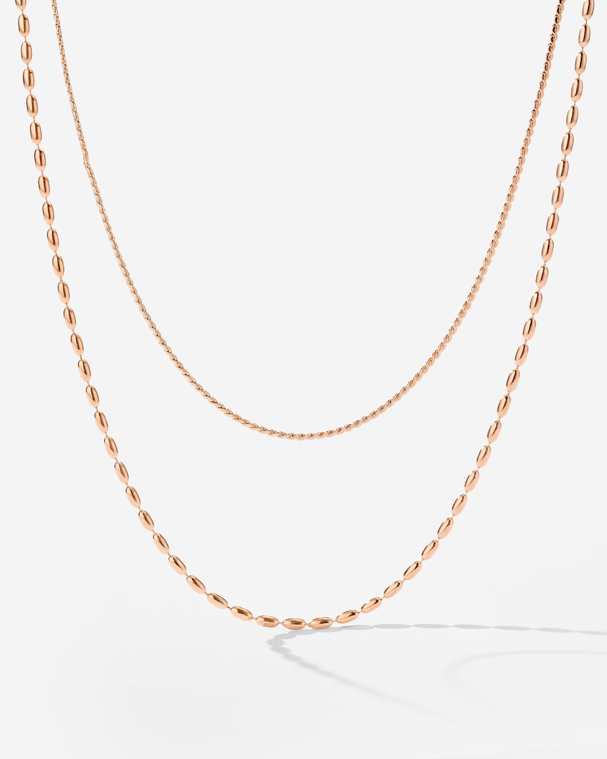 Droplet Double Necklace Roségold