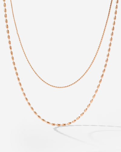 Droplet Double Necklace Roségold