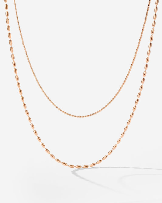 Droplet Double Necklace Roségold