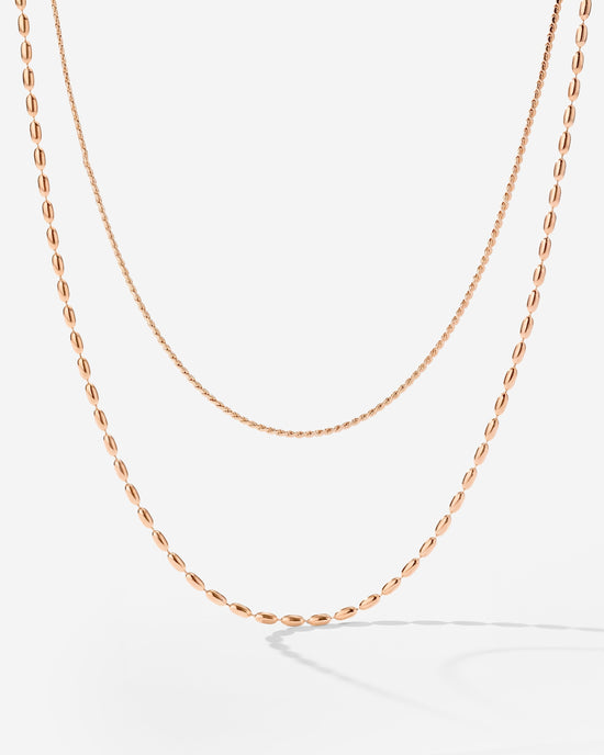 Droplet Double Necklace Roségold
