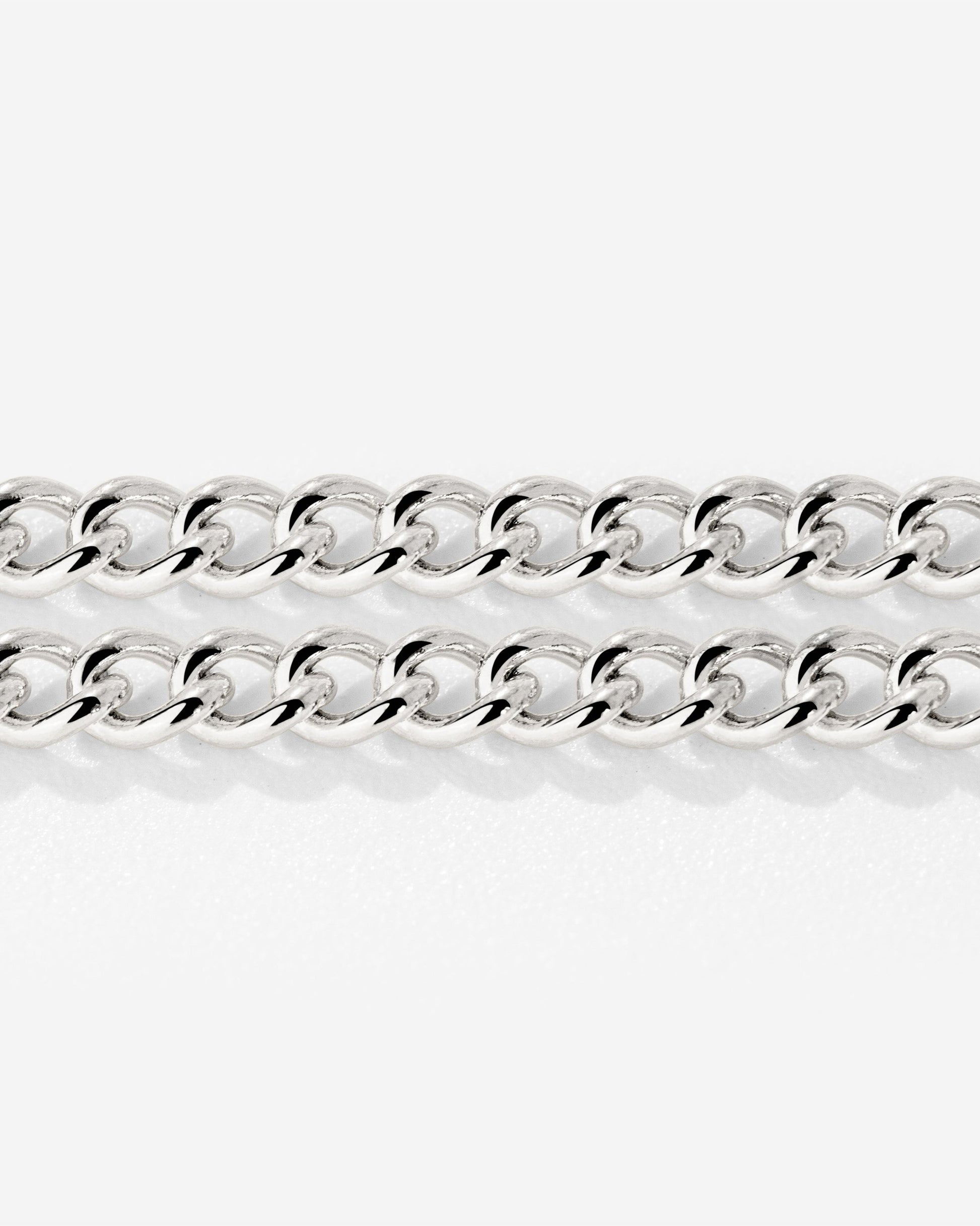 Curb Chain Double Bracelet Silber