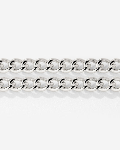 Curb Chain Double Bracelet Silber
