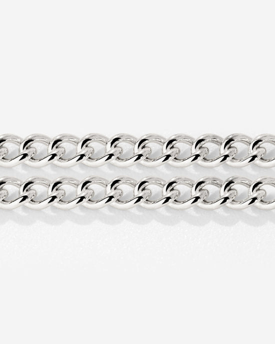 Curb Chain Double Bracelet Silber