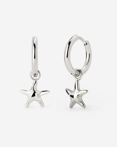Sea Star Hoop Set Small Silber
