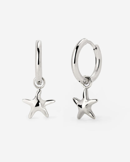 Sea Star Hoop Set Small Silber