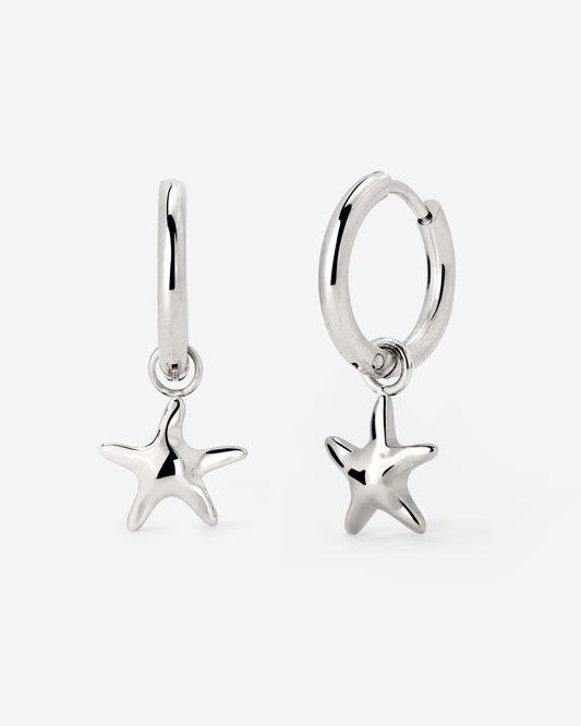 Sea Star Hoop Set Small Silber
