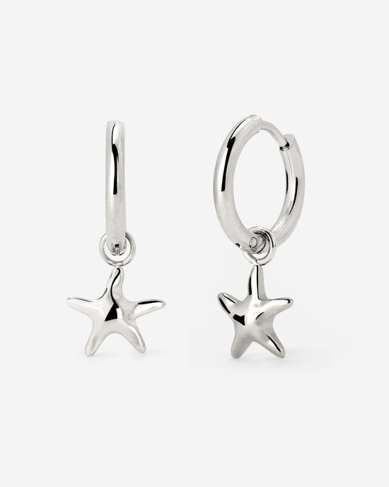 Sea Star Hoop Set Small Silber