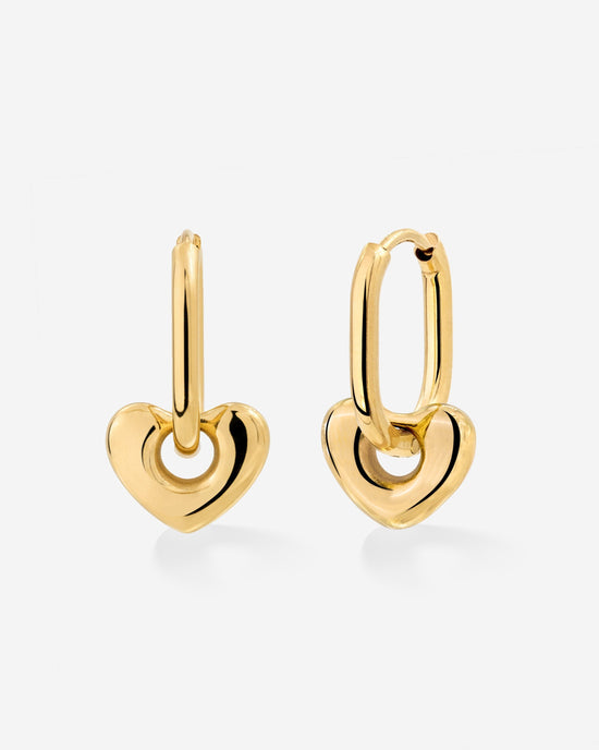 Phat Heart Oval Hoop Set Baby Gold
