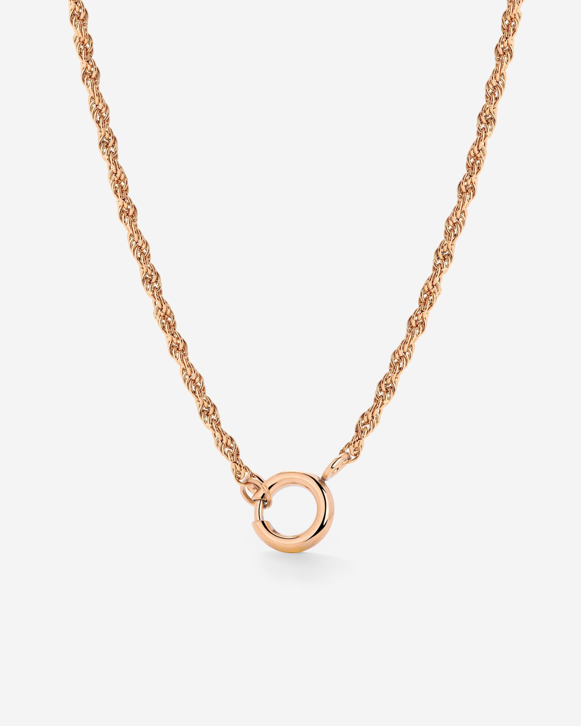 Rope Chain Charm Necklace Roségold