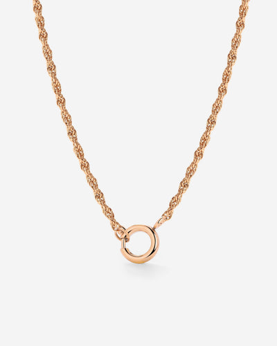 Rope Chain Charm Necklace Roségold