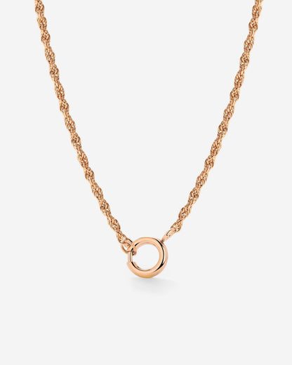 Rope Chain Charm Necklace Roségold