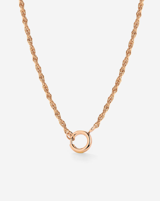 Rope Chain Charm Necklace Roségold