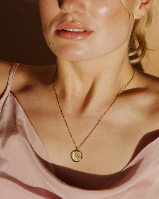Zodiac Necklace – Pisces / Fische Gold