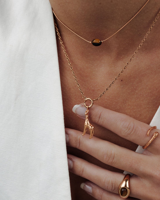 Giraffe Rope Chain Necklace Set Roségold