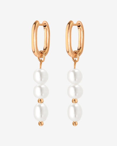 Triple Pearl Hoop Set Roségold