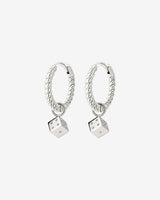 Lucky Dice Twisted Hoop Set Baby Silber