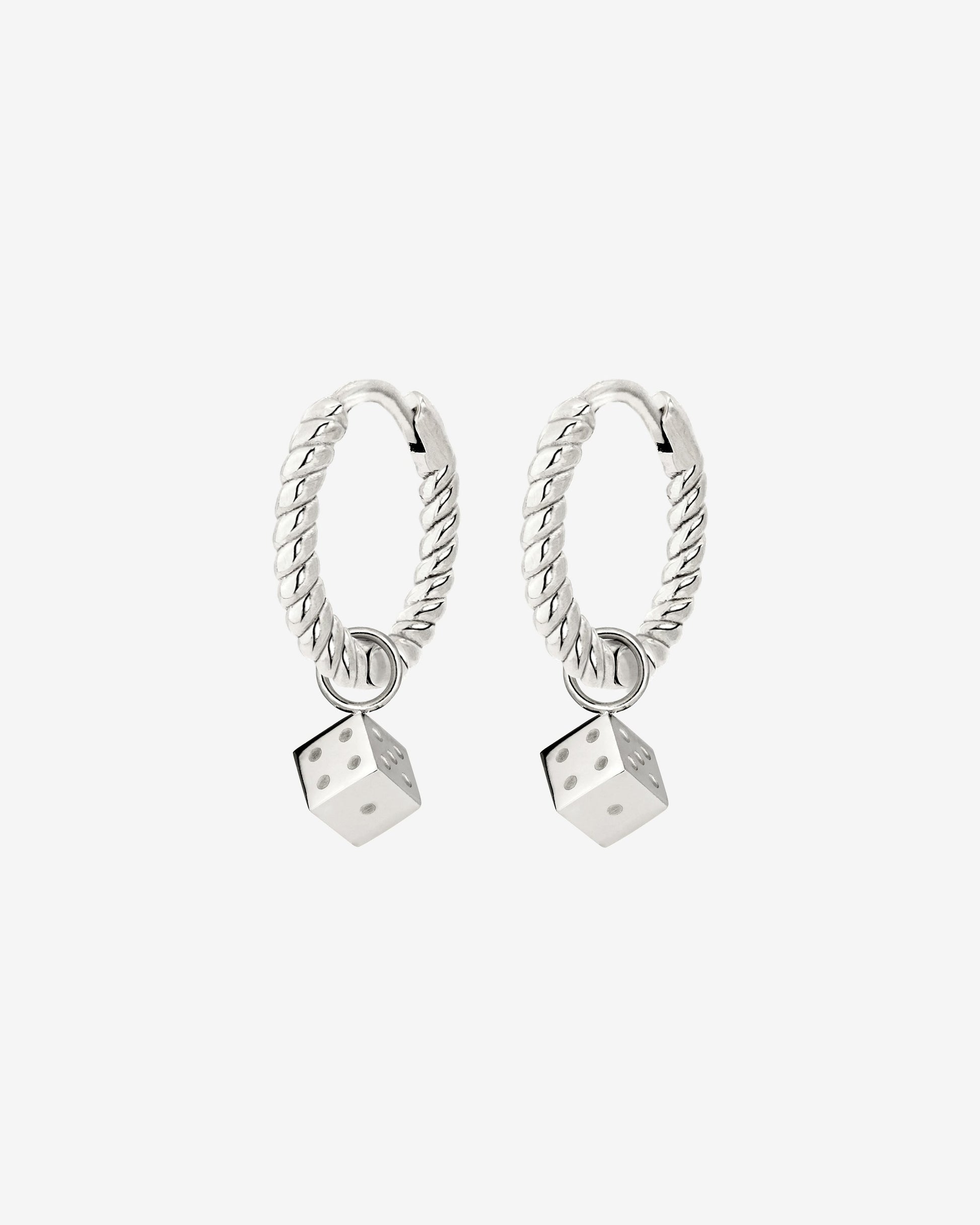 Lucky Dice Twisted Hoop Set Baby Silber