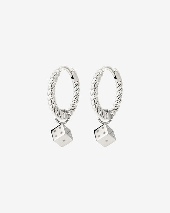Lucky Dice Twisted Hoop Set Baby Silber
