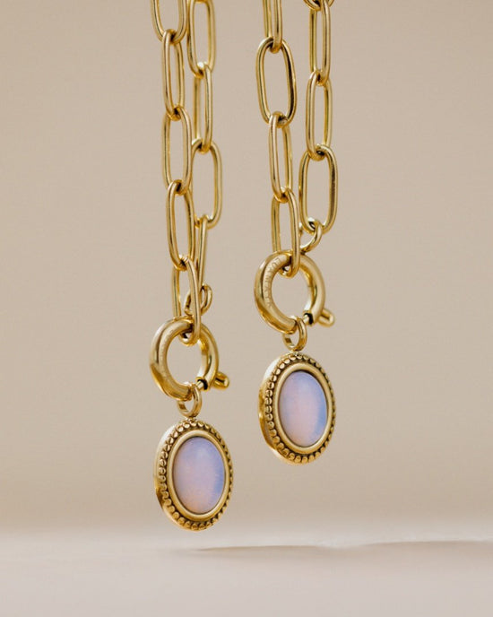 Opaline Oval Links Necklace Set Roségold