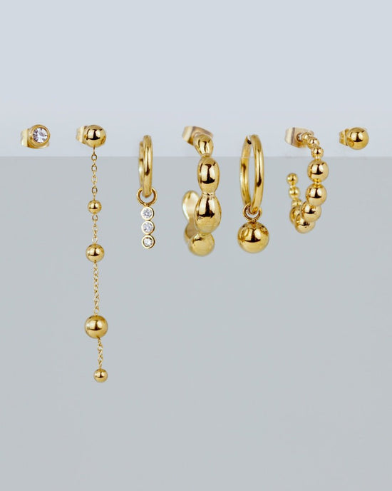 Bubbly Hoop Set Medium Gold