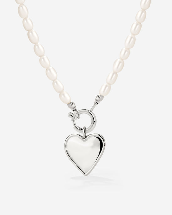 Heartie Pearly Necklace Set Silber