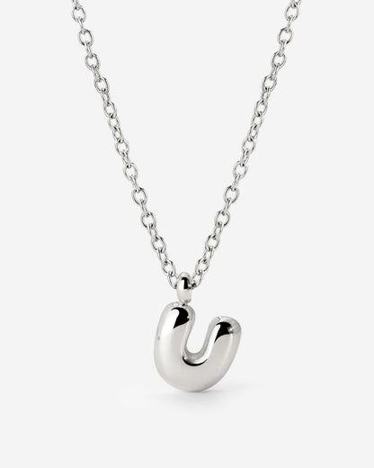 Bubble Letter Necklace Silber