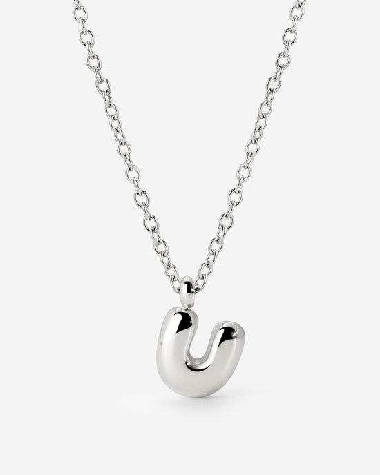 Bubble Letter Necklace Silber
