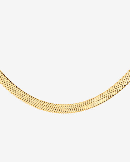 Bold Herringbone Necklace Gold