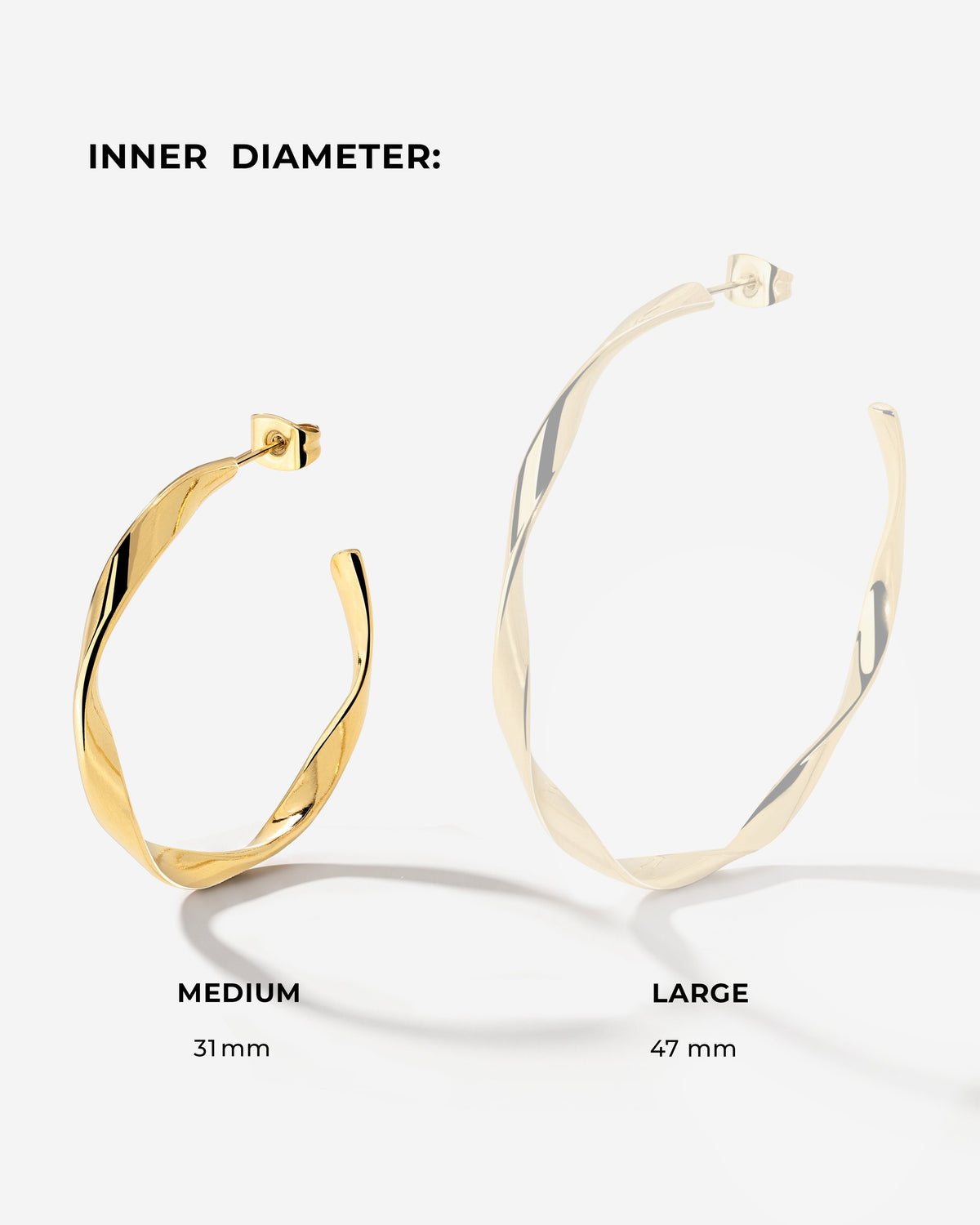 Sahira Hoop Studs Medium Roségold