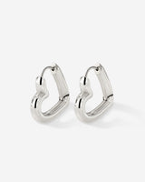 Phat Heart Hoops Small Silber