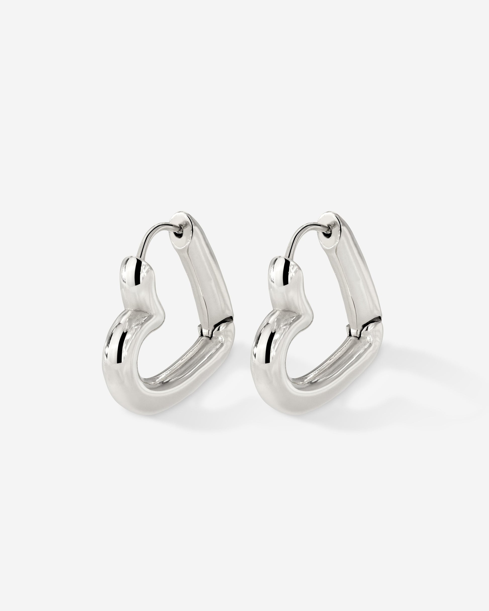 Phat Heart Hoops Small Silber