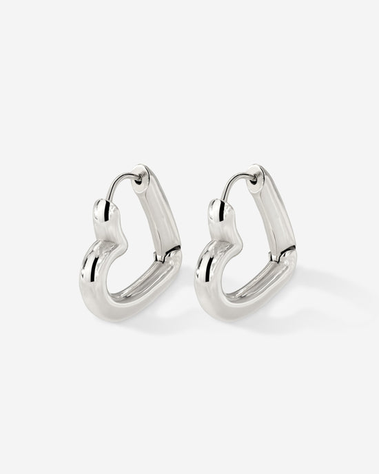 Phat Heart Hoops Small Silber
