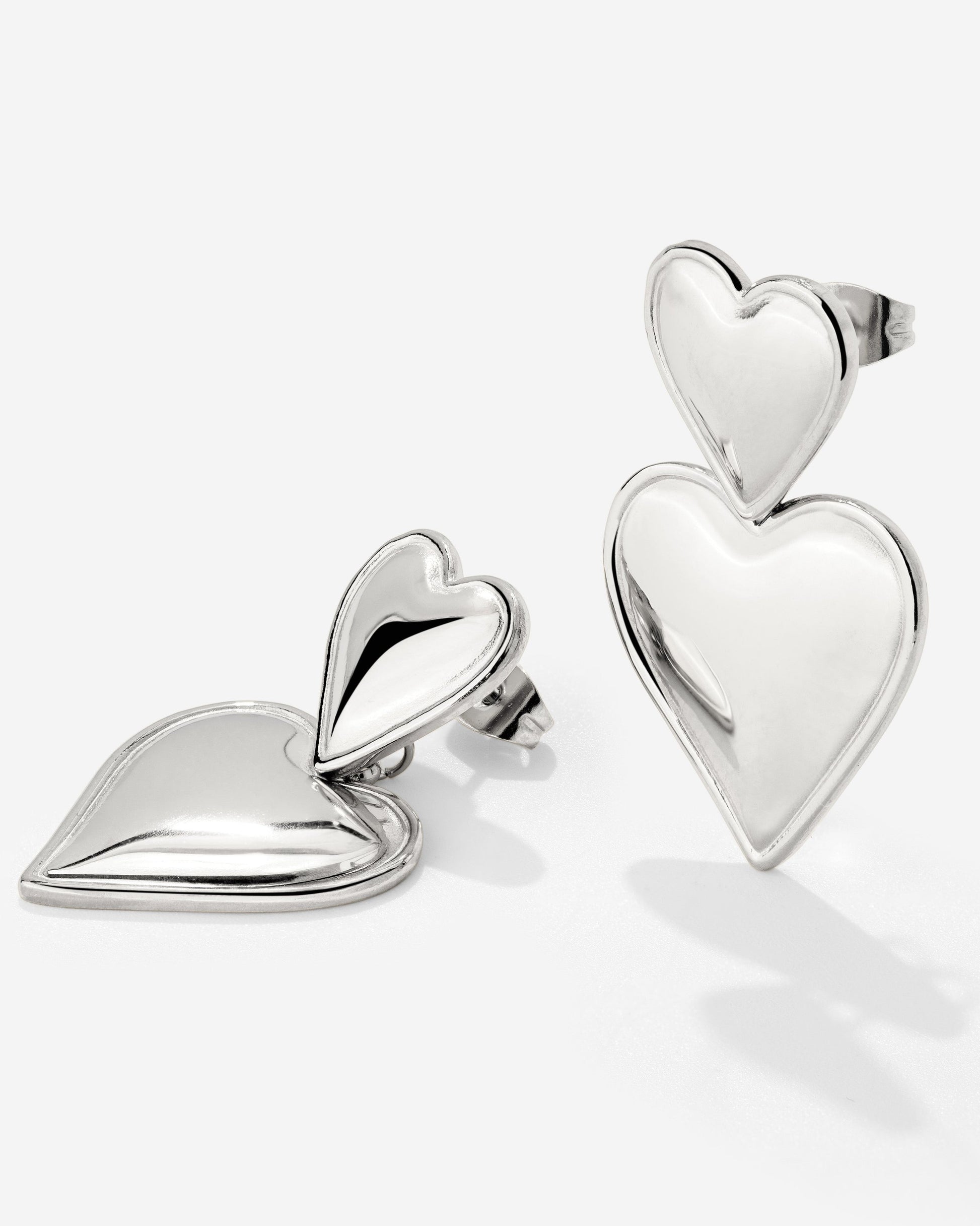 Pillow Hearts Earrings Silber